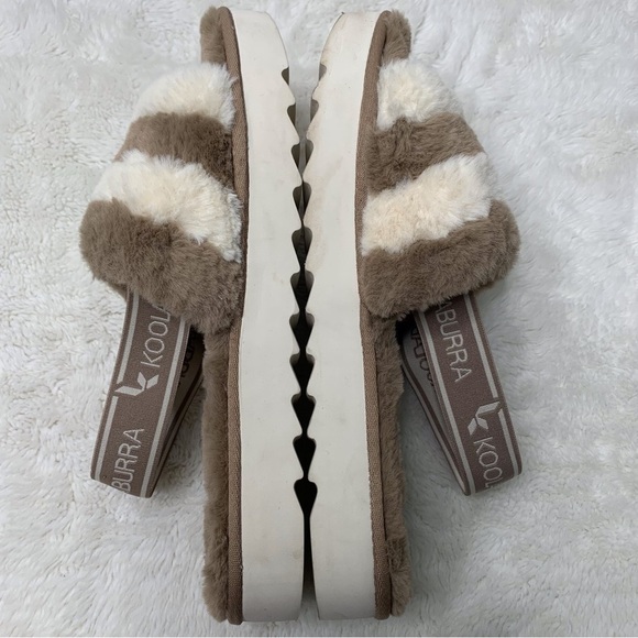 Koolaburra by UGG 1110214 Women's Brown Cream Fuzz'N Slide Slippers Sandals 11 - Picture 5 of 15
